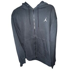 Jordan Full Zip Hoodie Mens Medium Black Excellent Embroidered Jumpman Fleece